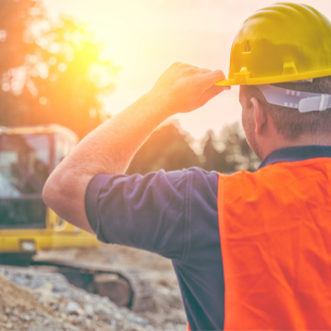  Construction Worker with hard hat on